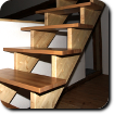 Wohnraumtreppe aus Vollholz. Wohnraumtreppe aus Vollholz.